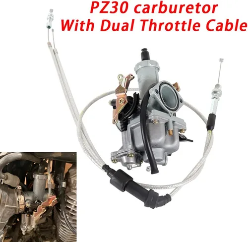Vista 6 de Carburador PZ30 de 1.181 in para motocicleta VM26 de 1.181 in Carb con doble cable acelerador bomba aceleradora Racing 200cc 250cc para Keihin ABM