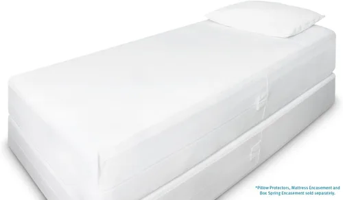 Vista 5 de Funda para cama de muelles CushyBed 100% impermeable, hipoalergénica y a prueba de chinches, hexagonal y con cierre, Poliéster, Blanco, gemelo