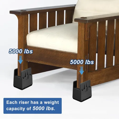 Vista 4 de uxcell Elevadores de cama de 2 pulgadas con abrazadera de tornillo ajustable, 4 elevadores de muebles para cama, escritorio, sofá, mesa, apto