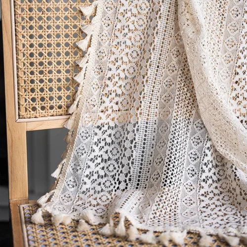 Vista 13 de Deeprove - Cenefa de cortina bohemia negra de 18 pulgadas de largo para cocina y cafetería, cortina corta bohemia de encaje transparente de crochet