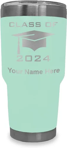 Vista 16 de LaserGram Vaso aislado al vacío de 20 onzas, grado de tapa clase de 2024, 2025, 2026, 2027, 2028, grabado personalizado incluido (negro)