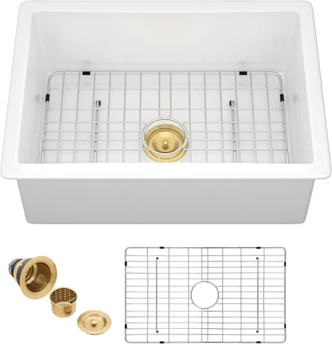Vista 11 de Lavandería blanca de 24 "x18" Lavabo de porcelana de cerámica de Blanco