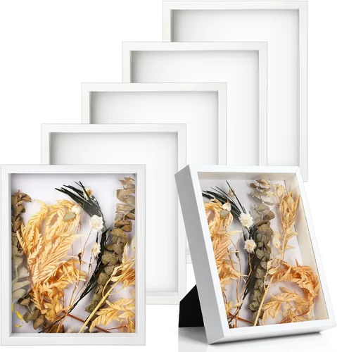 Vista 10 de Tuanse 6 Piezas Cajas de Sombra Marco de Fotos Cajas de Sombra Cuadradas Vitrinas para Recuerdos Deportivos Recuerdos de Boda Manualidades Alfileres