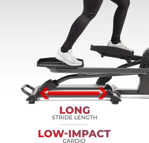 Vista 5 de Sunny Health & Fitness Elliptical Exercise Machine, Silent Elliptical Training with Pulse Sensor, Adjustable Resistance and Long Stride Fully Body
