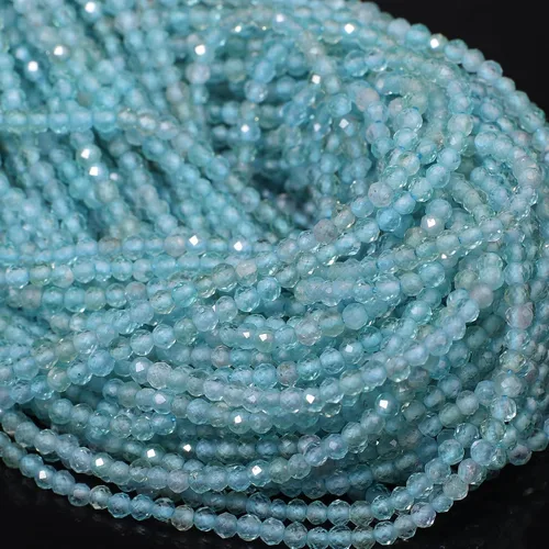 Vista 45 de 180 piezas 2mm Cuentas de piedras preciosas de turquesa africana natural facetada redonda suelta para hacer joyas
