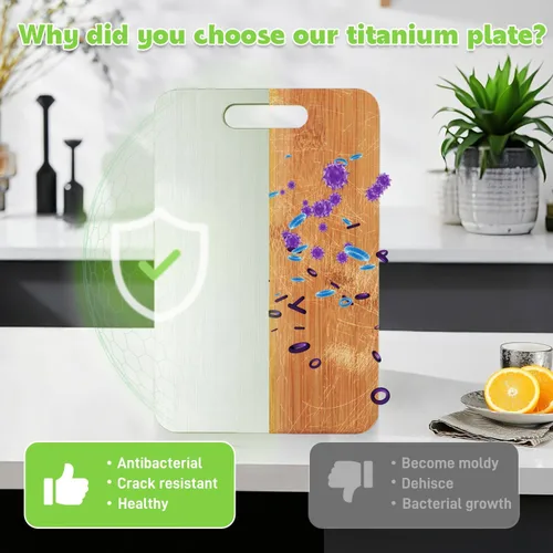 Vista 3 de Tabla de Cortar de Titanio de Doble Cara 100% Titanio Puro Tablas de Cortar para Cocina - Tablas de cortar de titanware de grado alimenticio