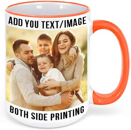Vista 22 de Taza de café personalizada, regalo personalizado, taza de cerámica con foto, imágenes o texto, novedad de tazas personalizadas, perfecta para rojo