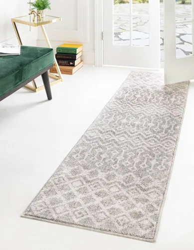 Vista 19 de Unique Loom Eco Trellis Collection - Alfombra de área, nativa (rectangular 2 pies 0 pulgadas x 3 pies 0 pulgadas, gris carbón/azul claro)