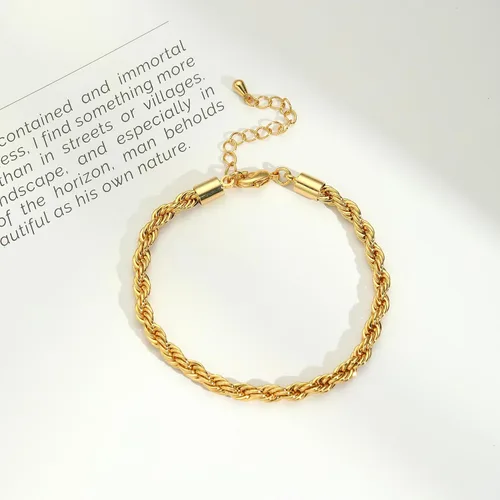 Vista 5 de Caenyo Pulseras de oro para mujer, chapadas en oro de 14 quilates, pulseras de espiga cubanas en capas, pulsera ajustable de cadena de perlas