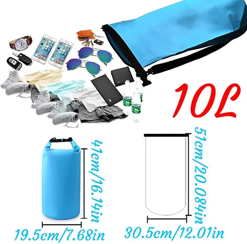 Vista 8 de Personalized waterproof dry bags, customizable with your logo, suitable for kayaking, beach, and boating. (Ocean Tie-Dye)
