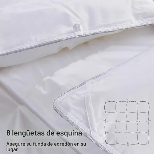 Vista 5 de Alanzimo Edredón de plumas de ganso blanco lujoso para todas las estaciones, inserto de duvet tamaño Queen - Calor medio, ultra suave, potencia