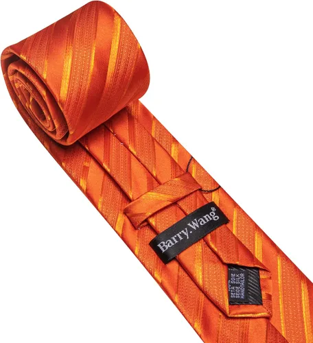 Vista 257 de Barry.Wang Juego de corbatas para hombre, corbata de seda a rayas, tejido a cuadros, gemelos formales, negocios, boda