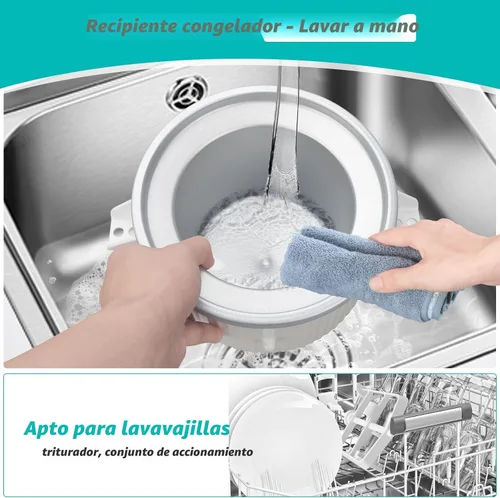 Vista 6 de Accesorio para máquina de helados para batidora de pie KitchenAid, tazón para helados compatible con batidoras de pie de 4.5 cuartos de galón y más