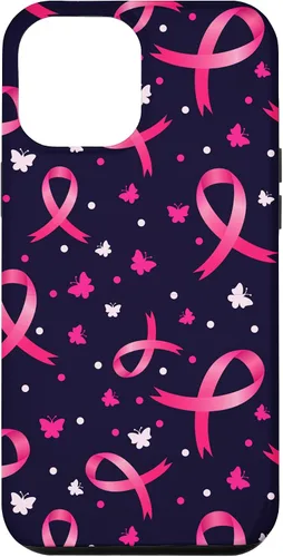 Vista 26 de Funda de soporte para iPhone 17 de mujeres de concientización sobre el cáncer de mama con patrón de cinta rosa
