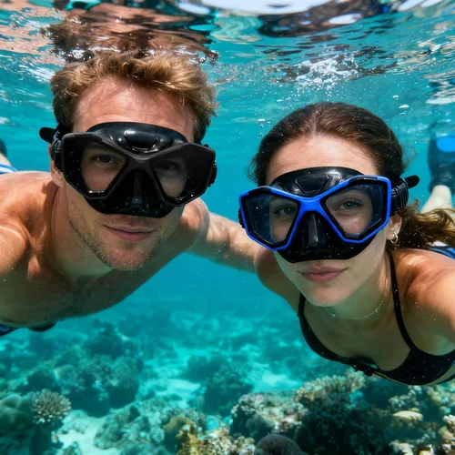 Vista 7 de Scuba Mask Adults, Snorkel Diving Mask, Freediving Mask, Snorkeling Gear Swimming Goggles HD Tempered Glass, Low-Volume Dive Mask with Nose Cover