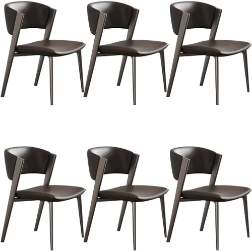 Vista 14 de YVYKFZD Juego de sillas de comedor de cuero, sillas de comedor con patas y respaldo de metal, sillas de cocina sin brazos de ocio, silla auxiliar
