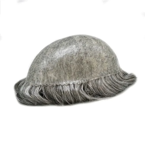 Vista 215 de Toupee para hombre 100% cabello humano real tupé para hombres 0.004 in piel de poliuretano para hombre, sistema de reemplazo de piezas de pelo