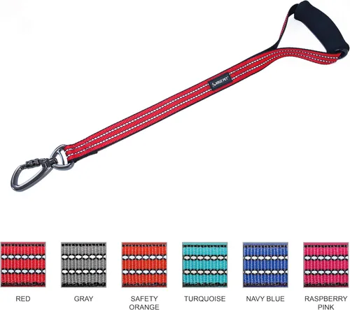 Vista 3 de KZV1020H-15L Correa de tráfico corta – Correa de entrenamiento para perros – Reflectante resistente clic y bloqueo, cable de seguridad de nailon Azul