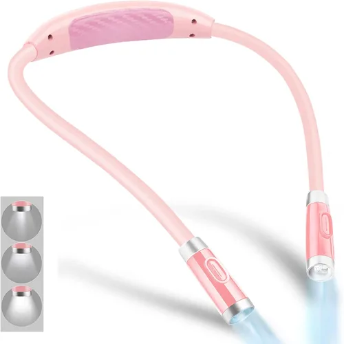 Vista 8 de Vekkia Luz LED recargable para libros de cuello para leer en la cama Negro1