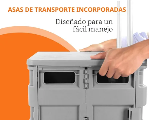 Vista 7 de MaxWorks 50876 Carrito Rodante Plegable Gris para Comestibles - Plataforma Multifuncional para Maestros con Almacenamiento Adicional, Ruedas