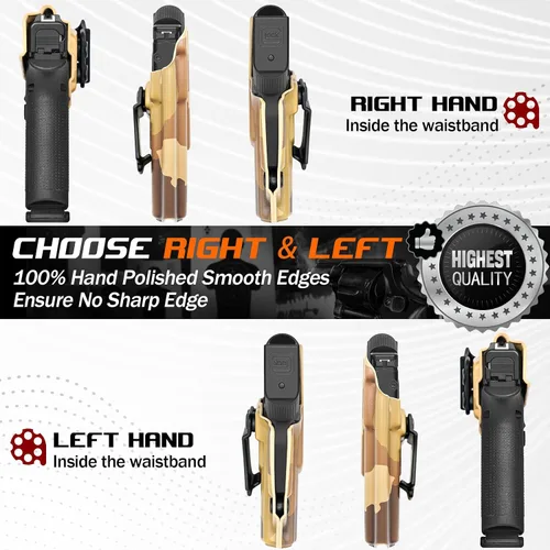 Vista 3 de Amberide IWB Kydex Holster for Glock 43 / 43X / 43X MOS, Concealed Carry, MOS and Non-MOS Options Available, Adjustable Cant, Posi-Click Retention