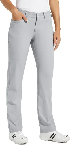 Vista 2 de Willit Pantalones de golf para mujer, elásticos, de secado rápido, ligeros, casuales, con bolsillos, resistentes al agua
