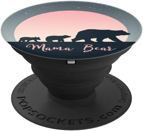 Vista 4 de Mama Bear Pop Socket 2 Cubs Pink Moon Stars Mothers Day - PopSockets Grip and Stand for Phones and Tablets