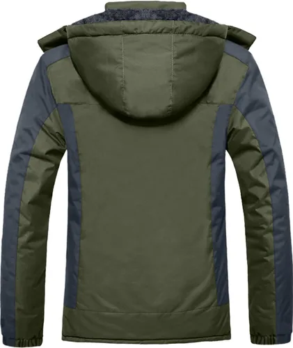 Vista 5 de GEMYSE Chaqueta impermeable de esquí para hombre, chaqueta de lluvia resistente al viento para invierno (talla L)