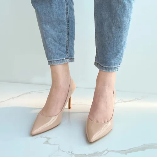 Vista 5 de JENN ARDOR Zapatos de tacón de aguja cómodos para mujer, de 3 pulgadas, elegantes, preciosos, cerrados, puntiagudos, sin cordones, tacones altos