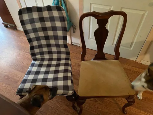 Vista 5 de SoulFeel Juego de 4 fundas para silla Parsons de lana cuadriculada, extraíbles y lavables, elásticas de elastano para comedor, restaurante, hotel
