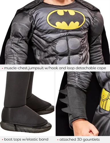 Vista 7 de Rubie's Costume - Disfraz de Batman de lujo para niños de DC Comics
