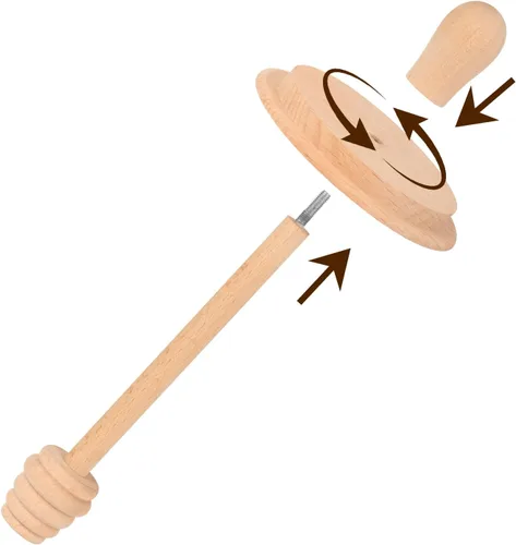 Vista 7 de Sun3drucker Wooden Mason Jar Honey Dippers (1X 32OZ Wide Mouth)