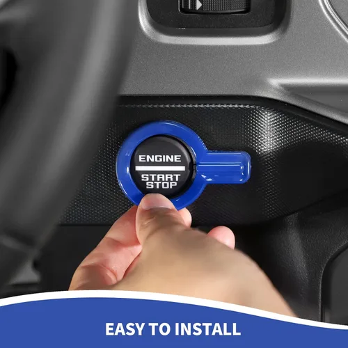 Vista 7 de RAZPOY para Bronco Cubierta de Botón de Arranque por Empuje, Moldura de Botón de Arranque y Parada del Motor Compatible con Accesorios Interiores