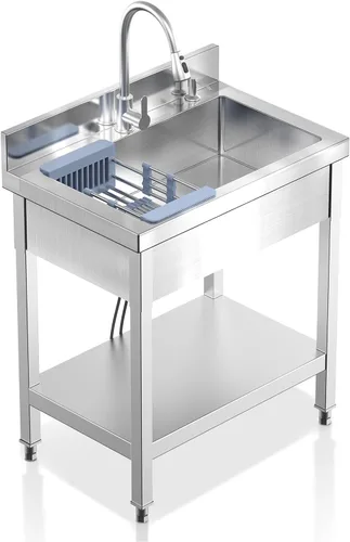 Vista 12 de 39in Large Capacity Stainless Steel Utility Sink with 2-Water Outlet Modes