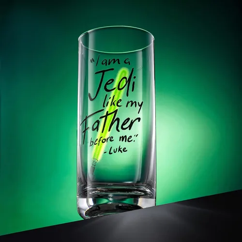 Vista 3 de JoyJolt Star Wars Luke Skywalker - Vaso alto con sable de luz, 14.2 onzas, juego de 2