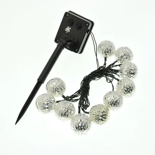 Vista 5 de Modern Home Cadena de luces LED solares - Faroles de globo de metal marroquíes