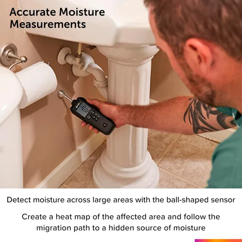 Vista 3 de FLIR Medidor de Humedad con Sonda Esférica MR59 y Bluetooth