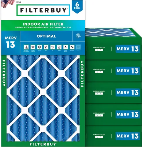 Vista 15 de Filterbuy Filtro de aire MERV 13 de 8 x 14 x 1 pulgadas para defensa óptima contra el humo y la alergia (paquete de 6), repuesto de filtros
