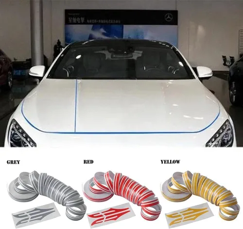 Vista 4 de Adhesivo decorativo con patrón de rayas para automóvil, antiarañazos, caravana, caravana, caravana, caravana, caravana, remolque, calcomanías