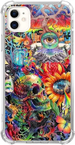 Vista 8 de Art - Funda de pintura colorida compatible con iPhone 12/12 Pro, moderna, abstracta de silicona colorida, a prueba de golpes, de poliuretano Pintura