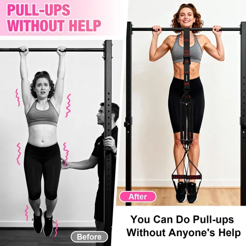 Vista 3 de Pull Up Assistance Bands for Women, Heavy Duty Resistance Bands with Handles, Exercise Band with Door Anchor, Workout Band Set for Pull Up Bar, Full