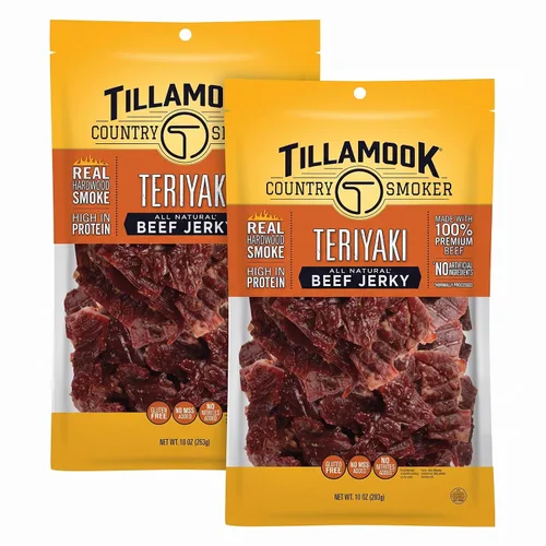 Vista 10 de Tillamook Country Smoker Carne Seca de Res Ahumada con Madera Dura Real, Glaseada con Miel, 10 Onzas