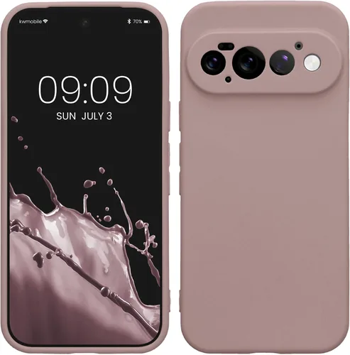 Vista 278 de kwmobile Funda compatible con Google Pixel 9 - Funda protectora delgada de TPU para teléfono - Acabado mate suave - Piedra antigua