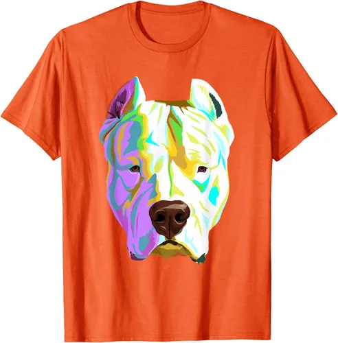 Vista 101 de Colorida camiseta Dogo Argentino, Negro, S
