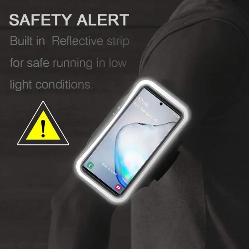 Vista 7 de Brazalete para Galaxy Note 10+, 9, 8, JEMACHE Gym Run, resistente al agua, para Samsung Galaxy Note 8/9/10 Plus con soporte para llaves (negro)