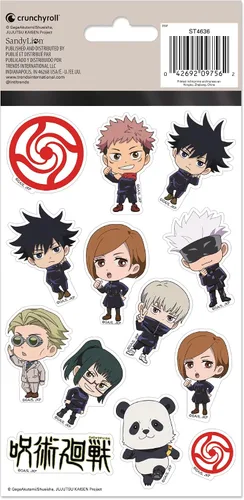 Vista 5 de Pegatinas estándar Jujutsu Kaisen - 4 hojas