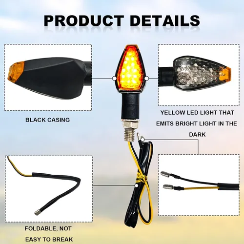 Vista 3 de 4PCS Mini Stalk Flecha Luz Motocicleta Señal de Giro Luces Luces Delanteras Luces Traseras Adecuado para todo tipo de locomotoras de 12V