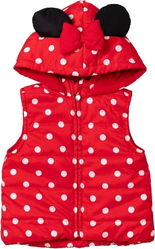 Vista 4 de Disney Minnie Mouse - Conjunto de camiseta y leggings acolchados con cremallera y chaleco de 3 piezas para bebés y niños grandes