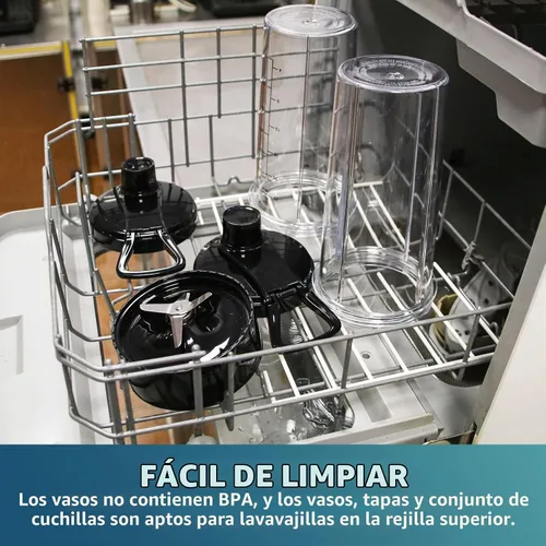 Vista 7 de La Reveuse Licuadora para batidos, 400 W, con 2 tazas de mezcla de 24 onzas y tapas para llevar, sin BPA