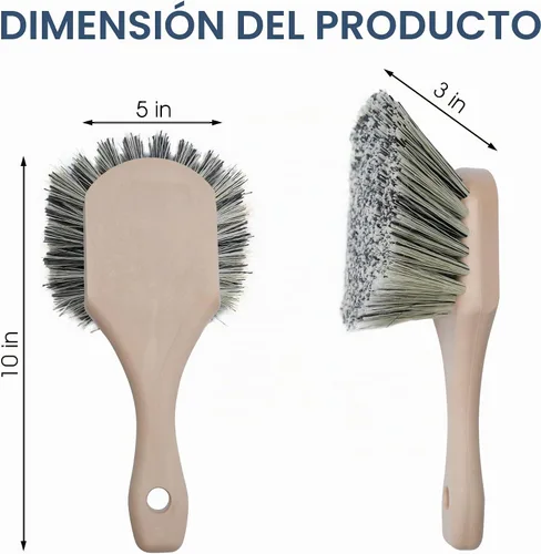 Vista 5 de Nanoskin Cepillo profesional de limpieza suave de superficies de 8.5 pulgadas con cerdas duraderas de poliestireno moteado, mango corto compacto
